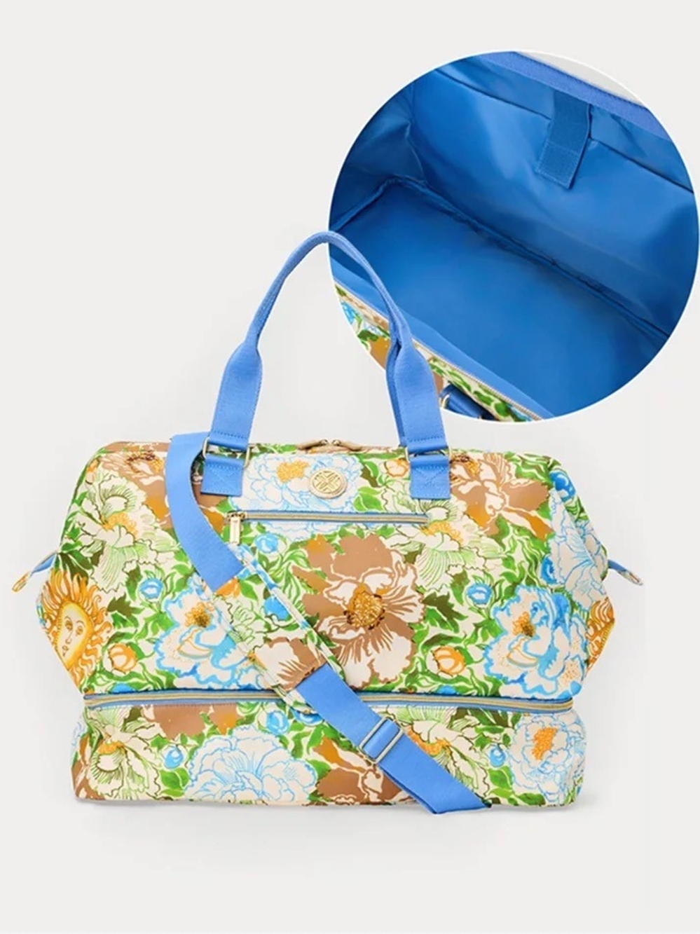 NWT Lilly Pulitzer Sun Burst Rutabaga Sympeony Print Travel Duffel Bag
